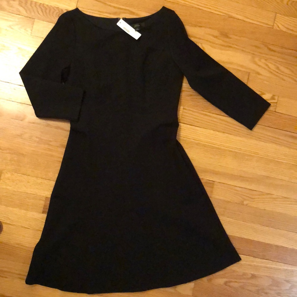 Classic jcrew flared black dress